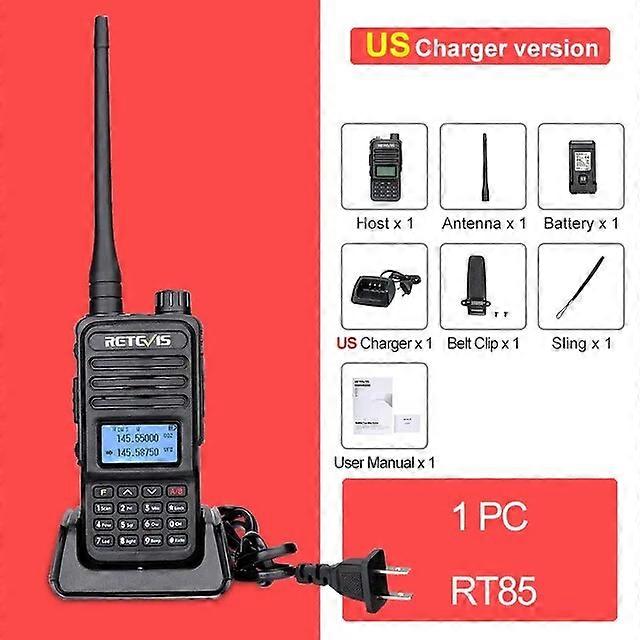 Retevis Walkie Talkie RT85 Ham Two Way Radio Station 5W Walkie Talkies VHF UHF Dual Band Amateur Radio HT For Hunting