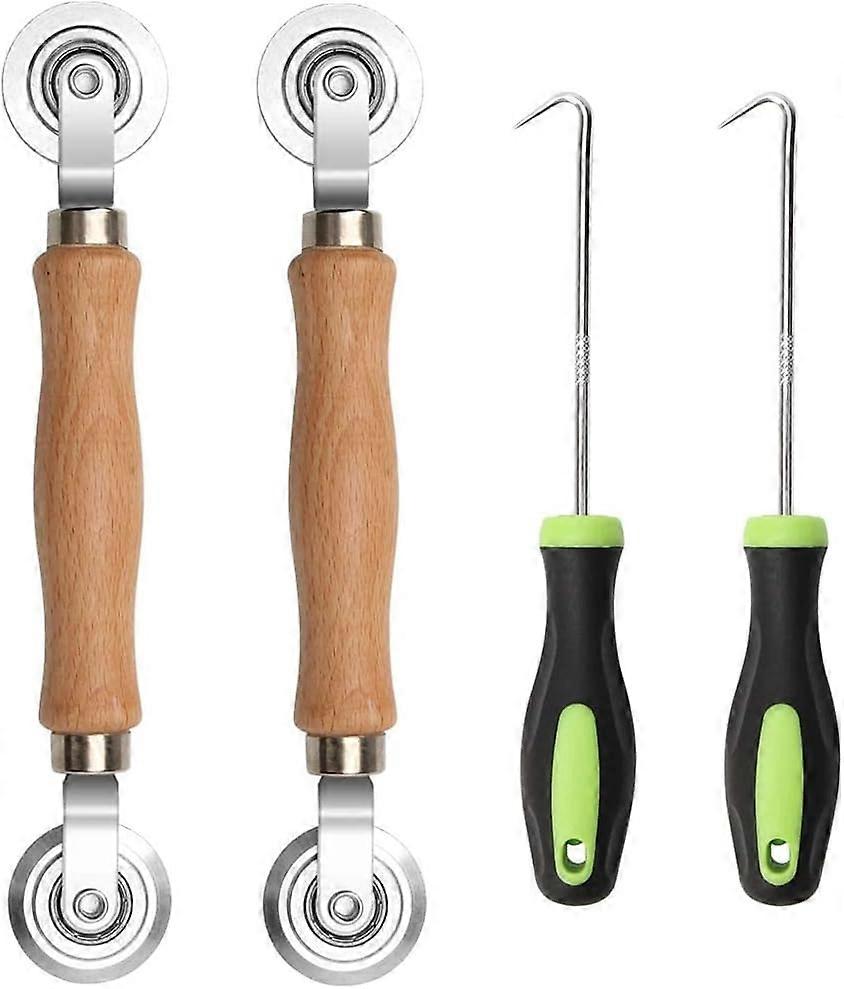 Window Screen Replacement Tools, 4 Pieces Screen Roller Tool, Pressing Roller Tool Wheel for Door Window Screen Installation