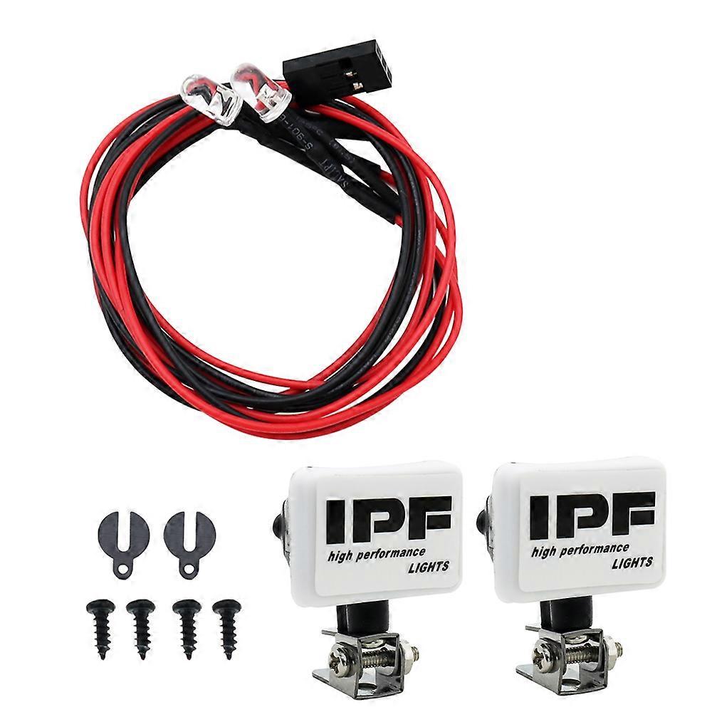 RC Car Round LED Lights Headlights Spotlight with Bracket for 1/10 Crawler Traxxas TRX4 TRX6 Axial SCX10 III YK4082 Tamiya CC01