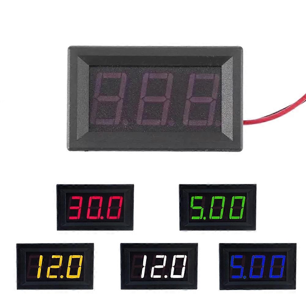 Digital Voltmeter DC 4.5V to 30V Digital Voltmeter Voltage Panel Meter Red/Blue/Green For 6V 12V Electromobile Motorcycle Car