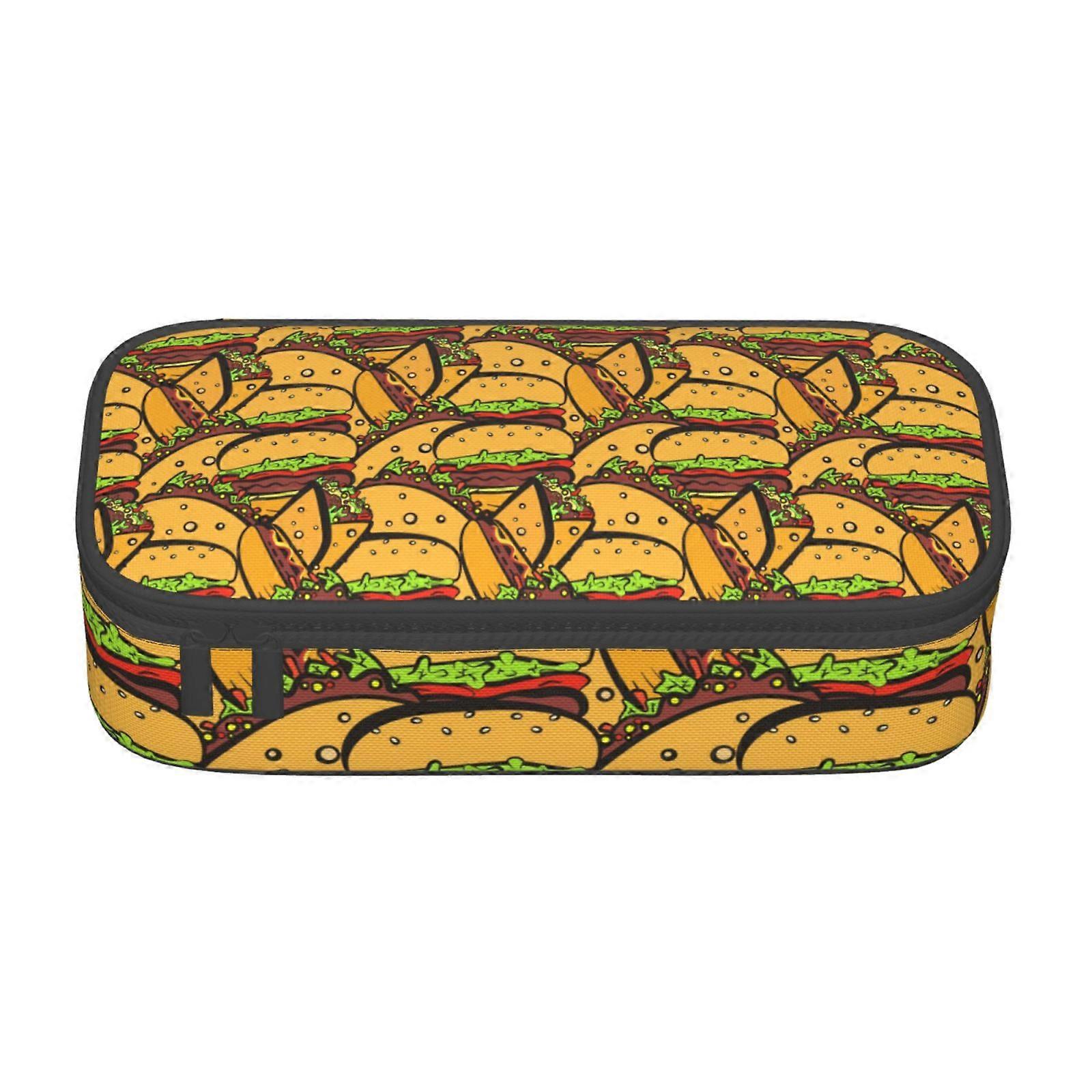 برجر تاكو هوت دوج مقلمة مقلمة سعة كبيرة قلم رصاص الحقيبة حقيبة ماكياج اللوازم المكتبية القرطاسية صندوق قلم رصاص مع سحاب