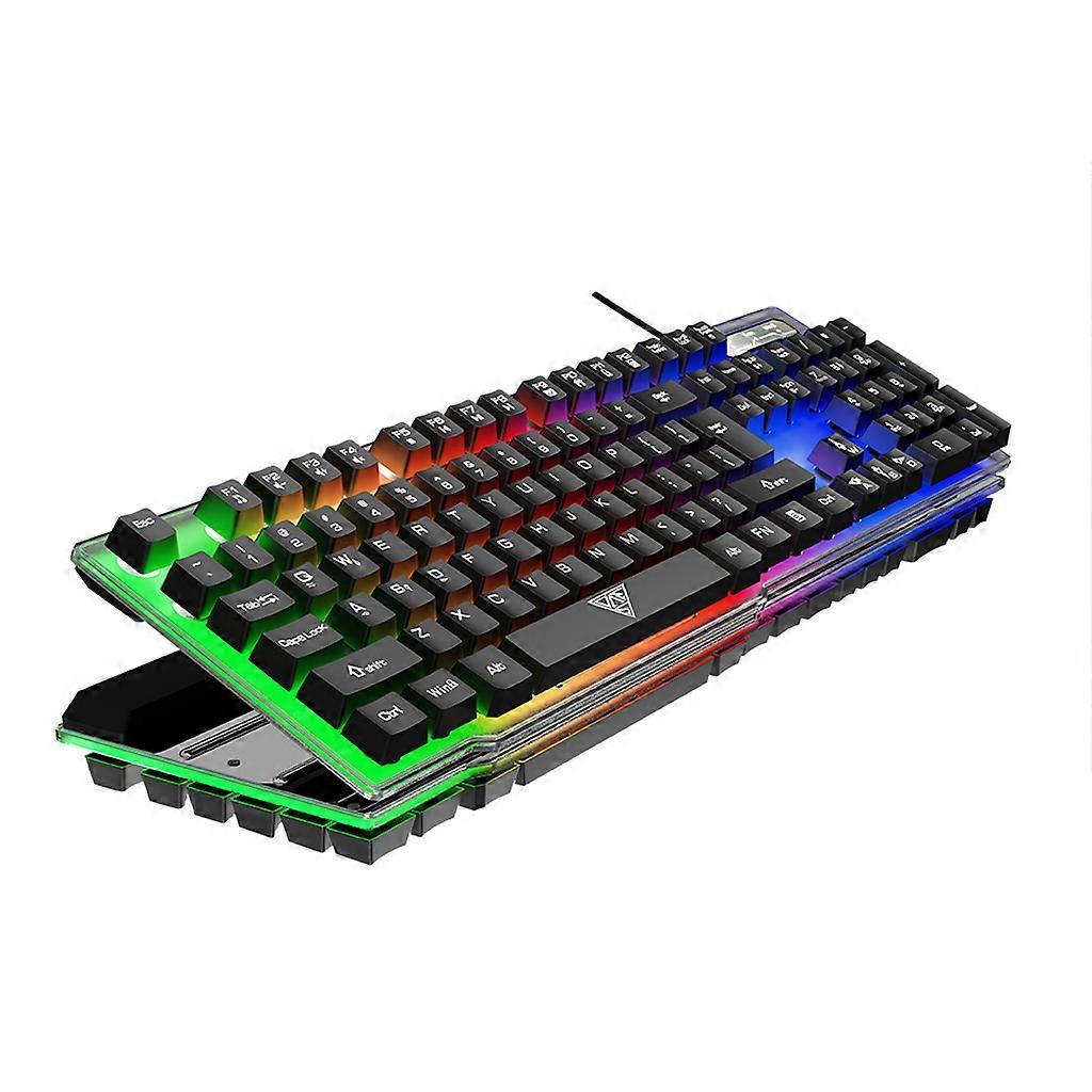 Mechanical Feeling Gaming Keyboard LED Rainbow Backlit Keyboard for Desktop PC
