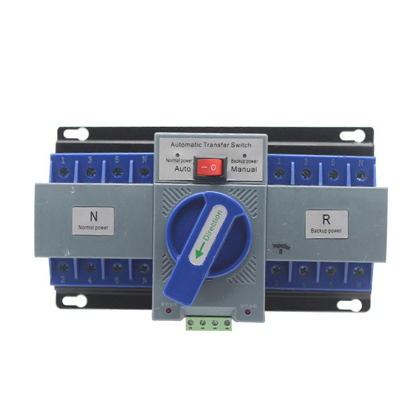 Dual Power Automatic Transfer Switch Blue Mini 220V Change-Over Switch