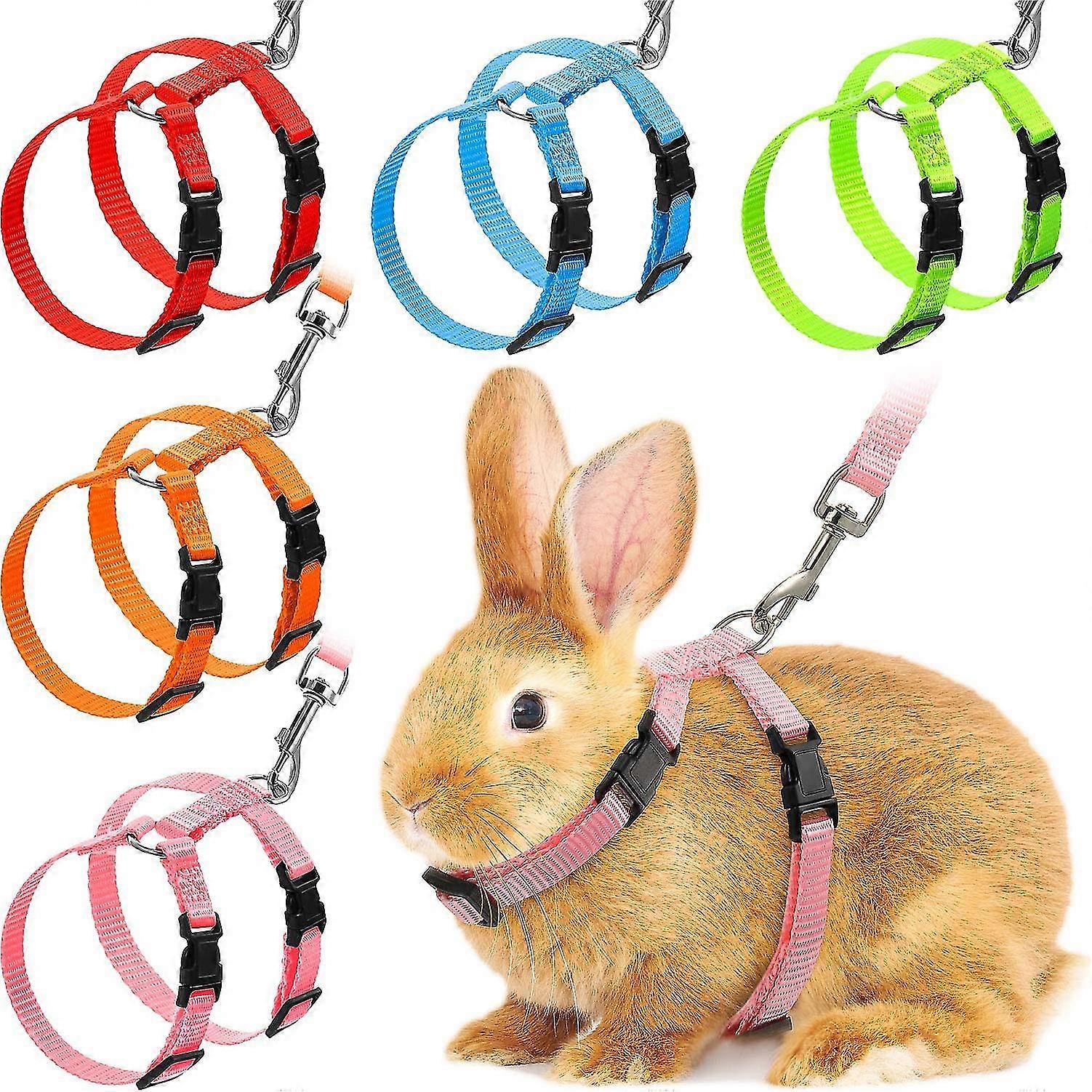 Adjustable Rabbit Harness Leash Bunny Harness Leash, Harness Leash For Pet Safety Walk Running Jogging, Pet Harness Leash For Bunny Cat Puppy Kitten F