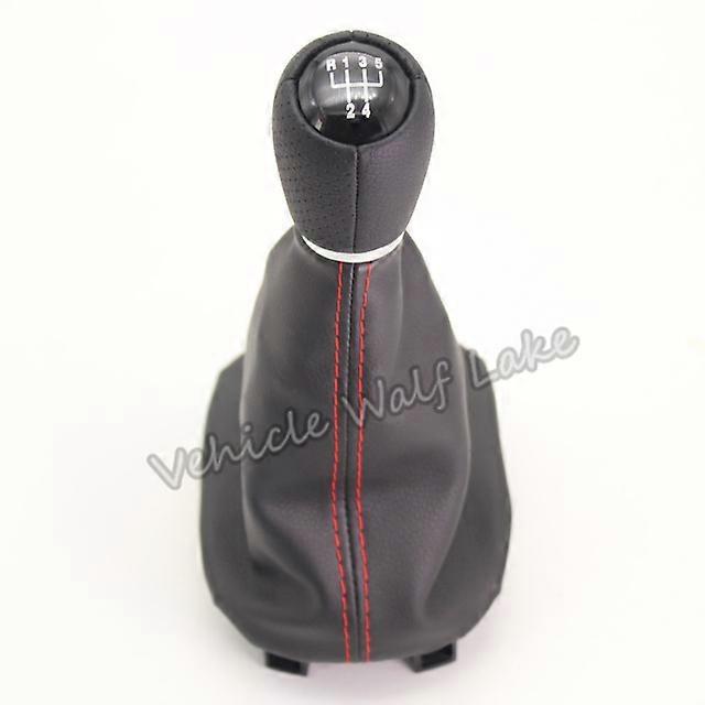 For Seat Leon 1M1 2002 2003 2004 2005 2006 Car-styling 5 Speed 6 Speed Gear Stick Shift Knob Leather Boot Red Line 12mm Hole