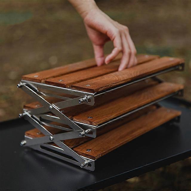 Outdoor Camping Rack PorFolding Tables Three-tier Rack Easy To Carry Foldable Picnic Camping BarbecueFolding Tables