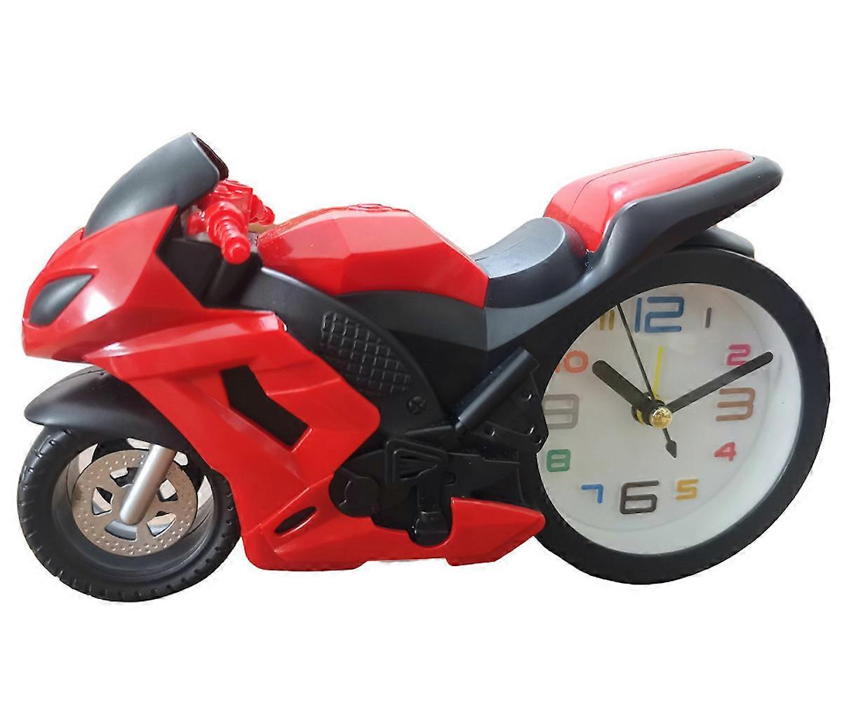 Motorcycle Pattern Kids Anime Alarm Clock Non Ticking Analogue Clock