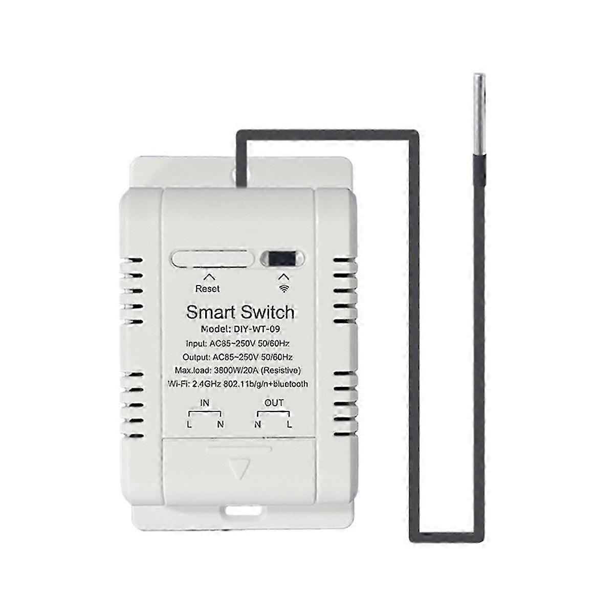 Smart Temperature Switch WIFI 20A with Temperature Sensor Real-Time Temperature Monitoring for Fis