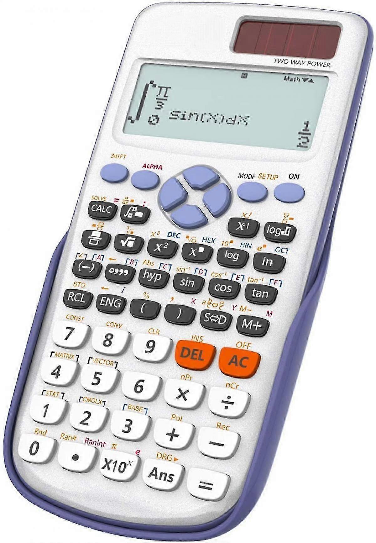 Wekity Scientific Calculator 417 Function 2 Line 10+2 Digits Written Display Solar Scientific Calculator