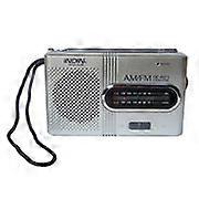 BC-R21 AM/FM Dual Band Radio Receiver Portable Player Built-in Speaker with a Standard 3.5MM Headphones Jack Silver grey