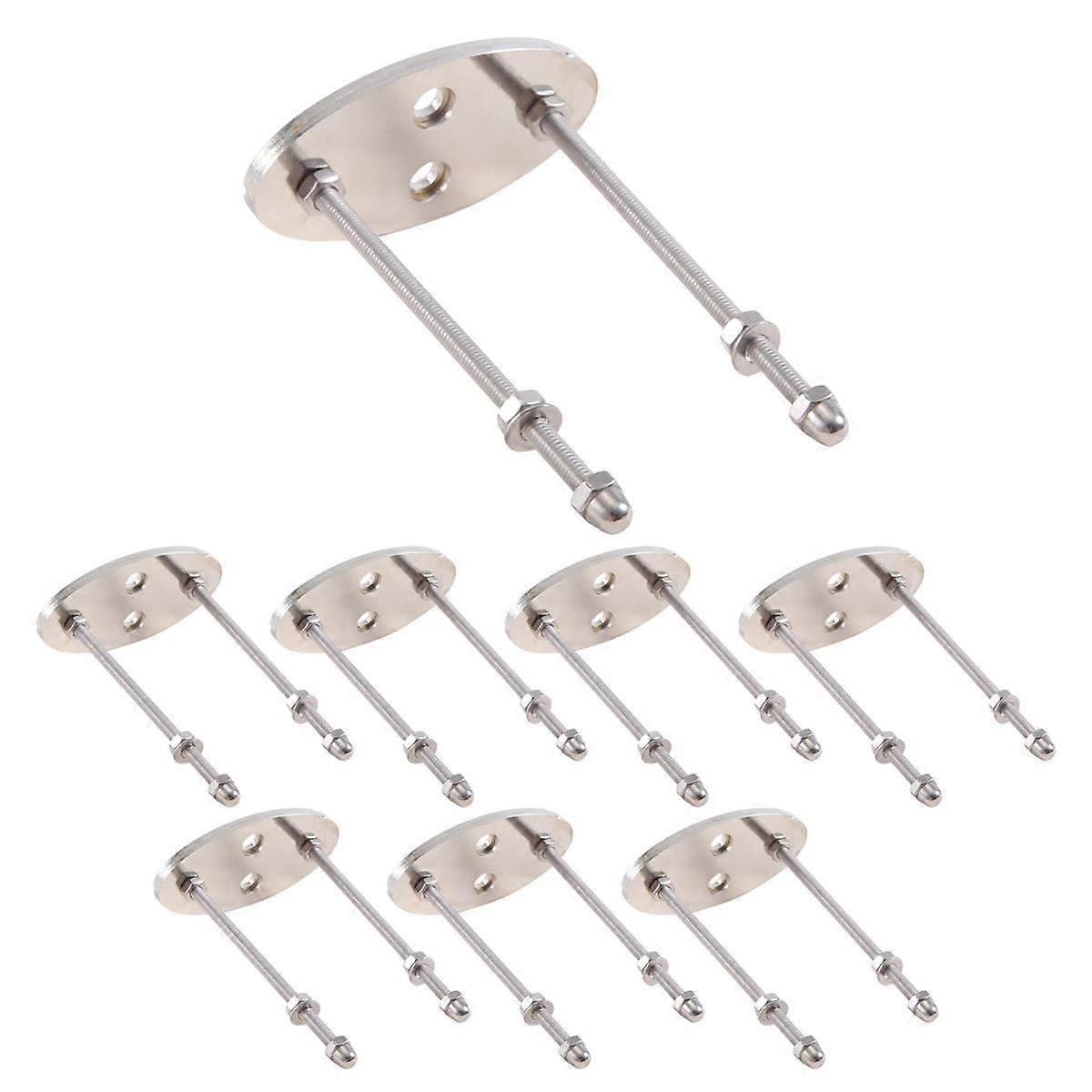 8 Packs Metal Skateboard Deck Display Wall Mount with Two Screw Holes for Storage Horizontal and Floats Vertically