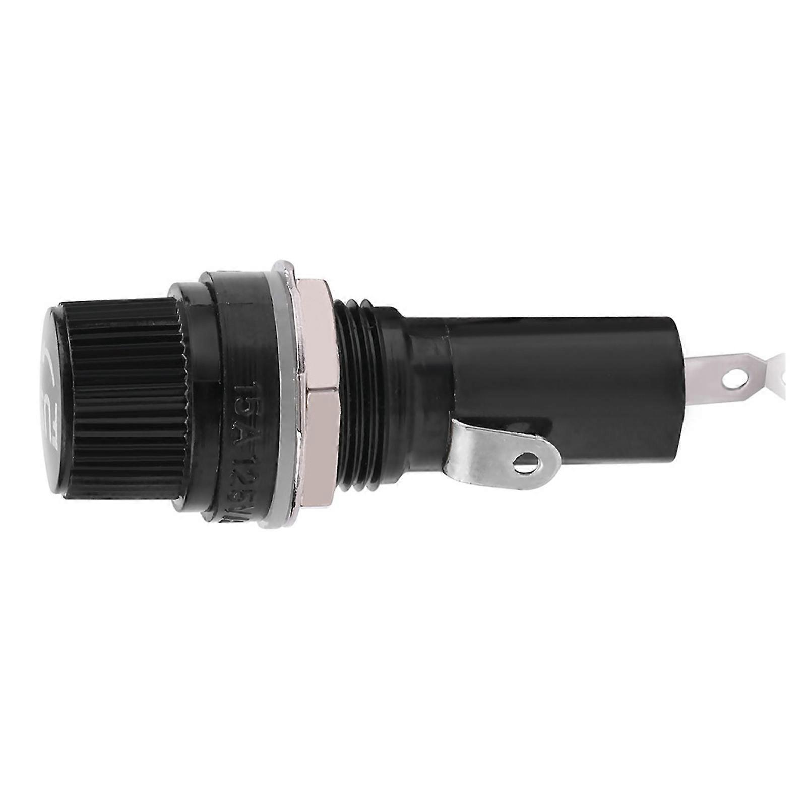 Electrical Panel Mounted Fuse Holder Socket 5pcs compatible with Glass Fuses 6 * 30, AC 125V 15A / 250V 10A