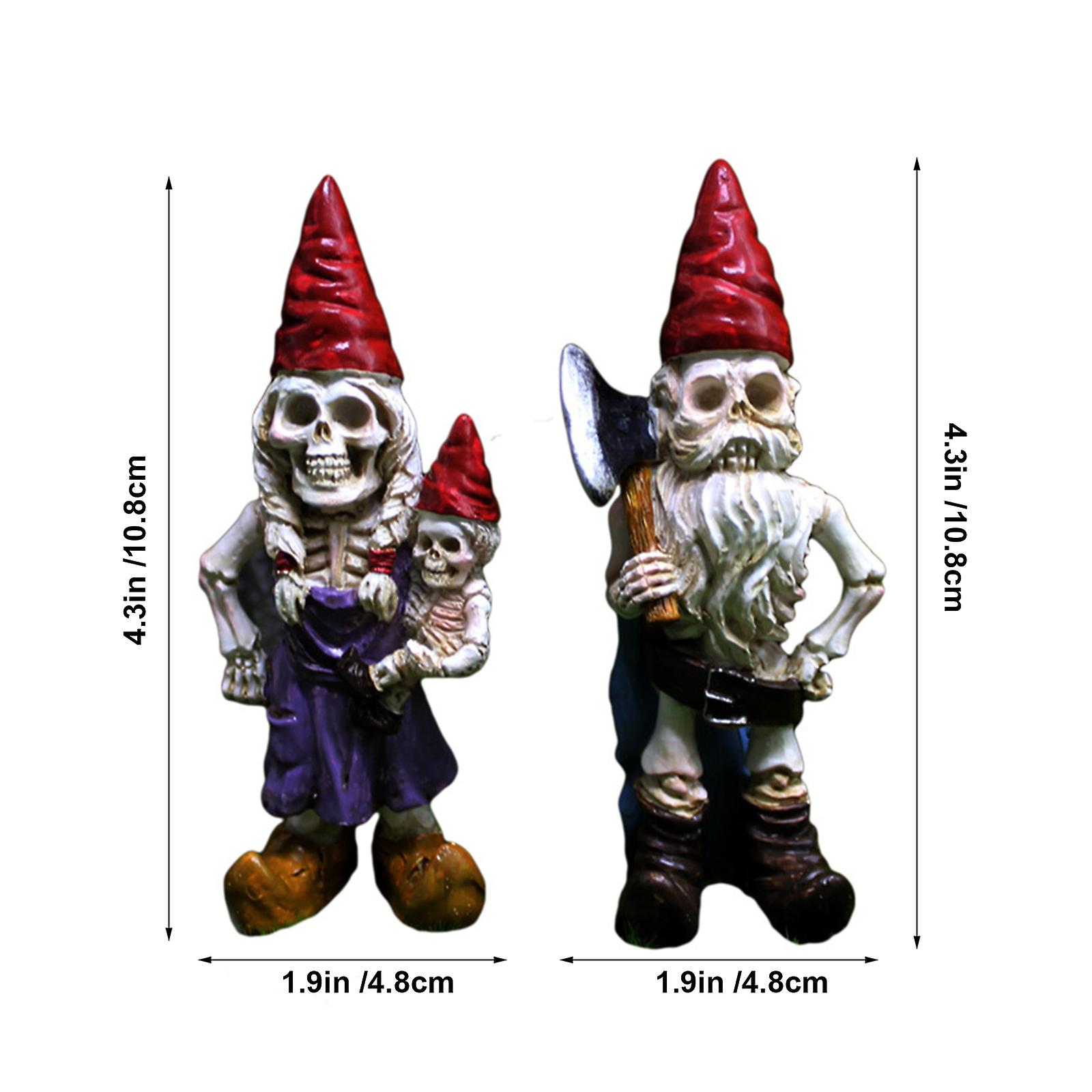 2pcs Set Dwarf Skeleton Resin Ornaments