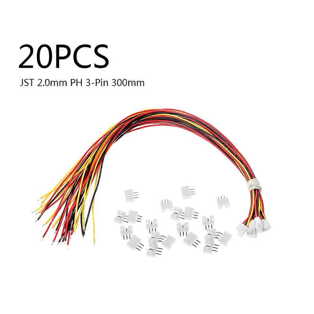 20 SETS Mini Micro JST 2.0 PH 3-Pin Connector plug with Wires Cables 300MM