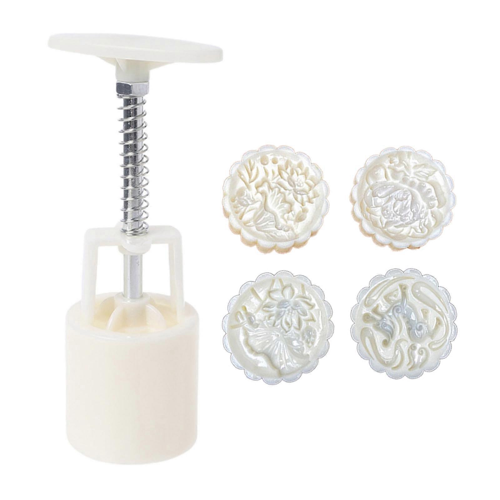 75g Mooncake Moulds Hand Pressure Gadgets Plastic Material Baking Accessories