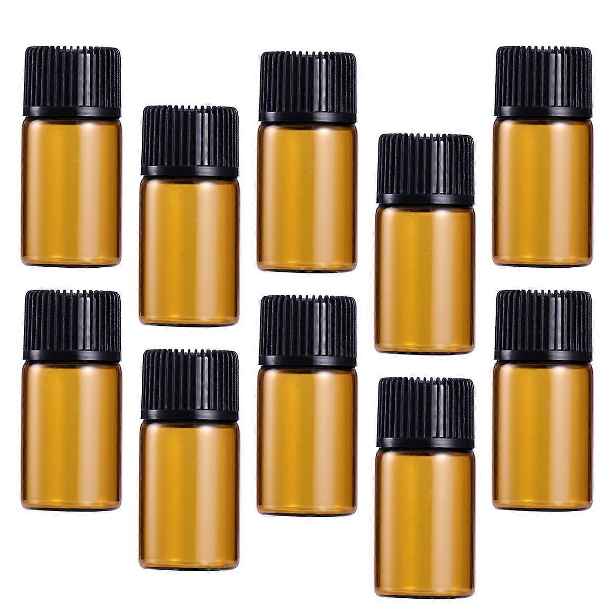 30 Pcs 3ml Mini Amber Glass Vial Bottles and for Essential Oils Chemistry Sample Sack