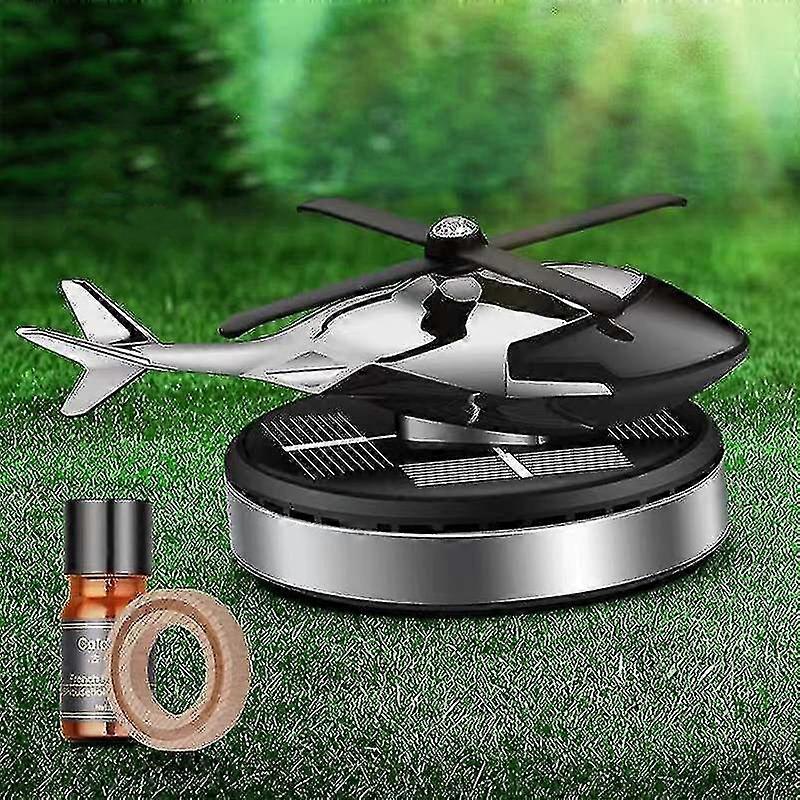 Bil Helikopter Luftfräschare Solenergi Flygplan Doftdiffusor Ornament