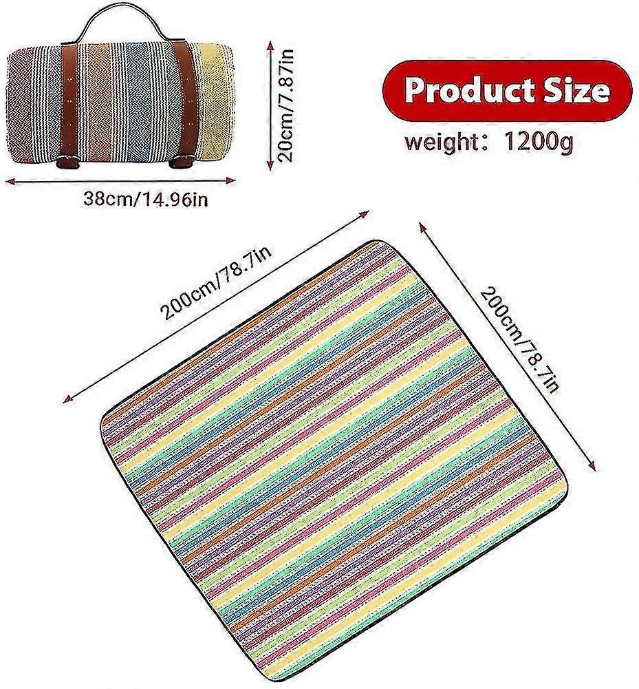 بطانية نزهة إسبورتيك ، بطانية تخييم 200x200 سم ، كبيرة جدا مقاومة للماء- MXBC