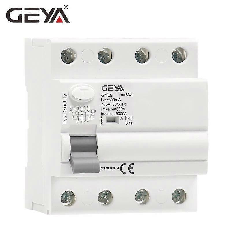 GEYA Type A RCD Magnetic Residual Current Circuit Breaker ELCB 3P+N 40A