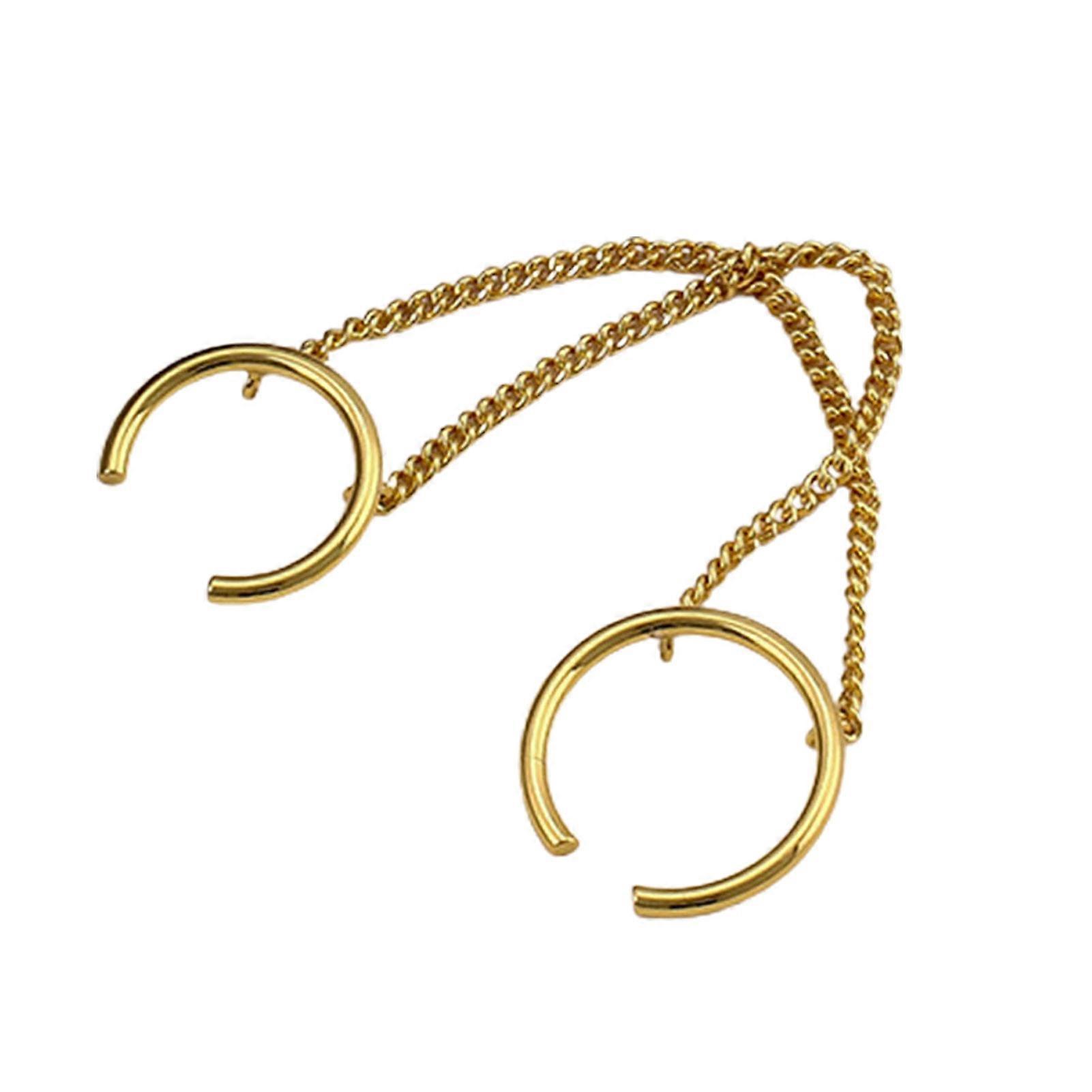 Double Finger Chain Ring Stackable Adjustable Unisex Two Layers Chain Opening Ring Jewelry Gifts