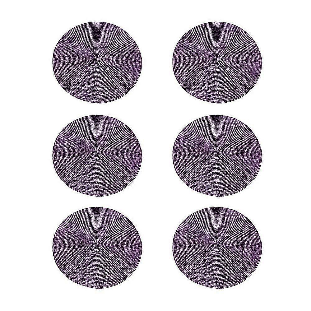 6pcs Pp Environmentally Friendly Placemats, Solid Color Heat Insulation Mats, Decorative Mats F1201