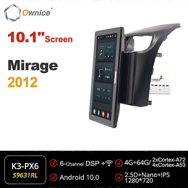 Tesla Style PX6 Android 10 Car DVD Player Rotatable 1920*1080 Navigation GPS Stereo Multimedia Radio For Mitsubishi Mirage 2012