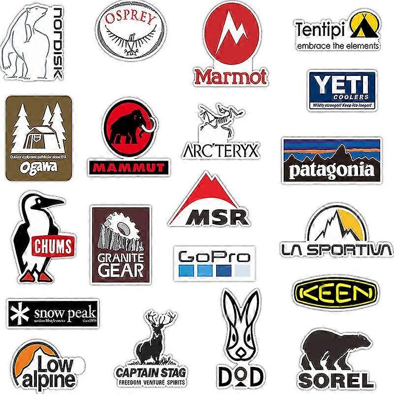 20 Stück Modemarken-Aufkleber für Outdoor-Camping