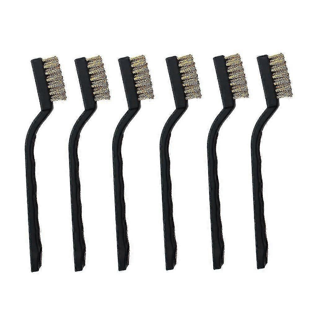 Mini Brass Wire Brush ,set Compatible Cleaning Welding Slag And Rust,6 Pieces