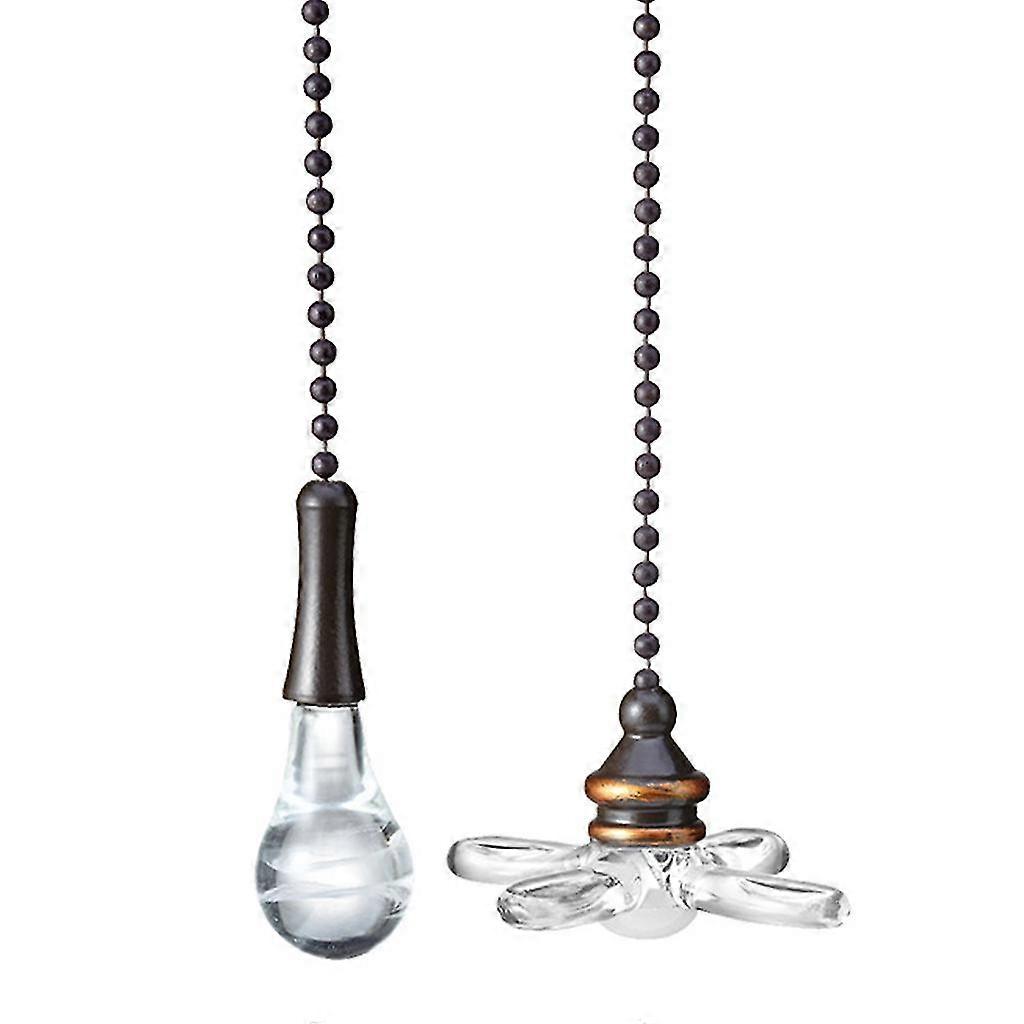 2 Pcs 6in Ceiling Fan Pull Chain Connector Beaded Ball Fan Pull Chain Extension