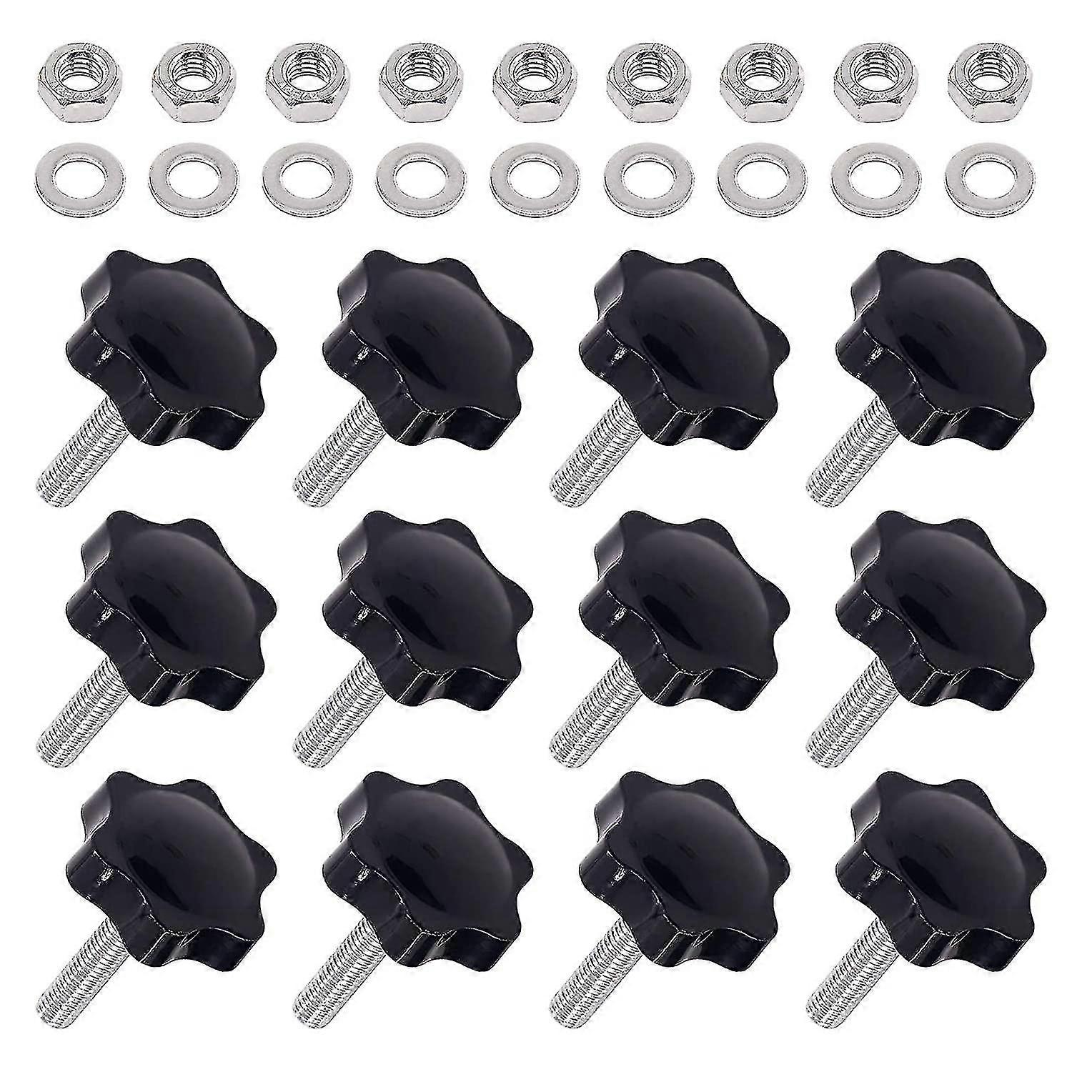 60 M8 X 30 Hexagonal External Thread Metal Clamping Manual Star Knobs