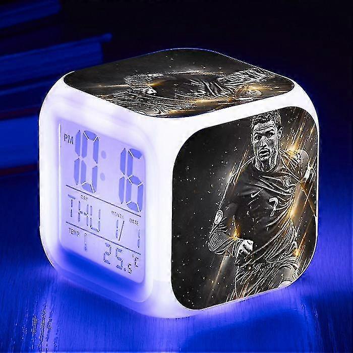 Cristiano Ronaldo Alarm Clock For The World Cup Football League, Small Alarm Clock With Creative Led Display In Various Styles