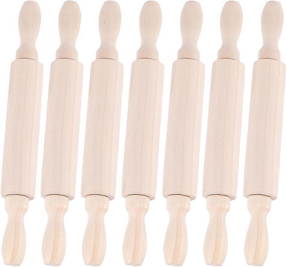 50PCS Mini Wood Rolling Pin 2" Clay Rolling Pin Classic Wood Rolling Pins for Baking Dough Roller Rolling Pin for for Scrapbook Projects Miniatures Do