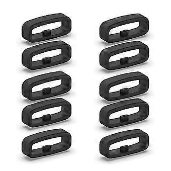 silikon festering 18mm / 20mm / 22mm armbånd holder holder belteløkker 10 stk 20mm svart
