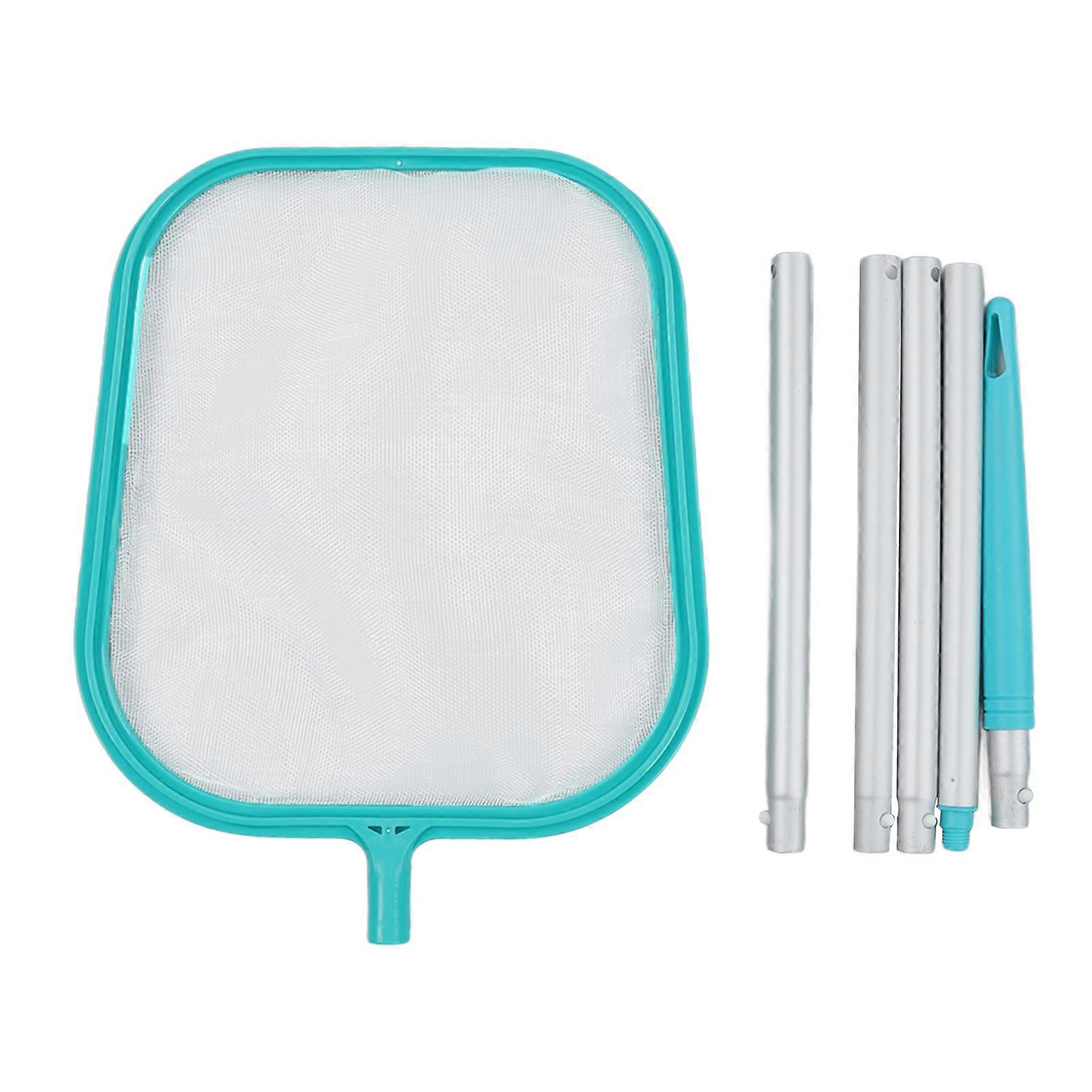 Pool Skimmer Net Detachable Lake Blue Professional Pool Cleaning Net with 5 Splicing Rods for Swimming Pool Fountains