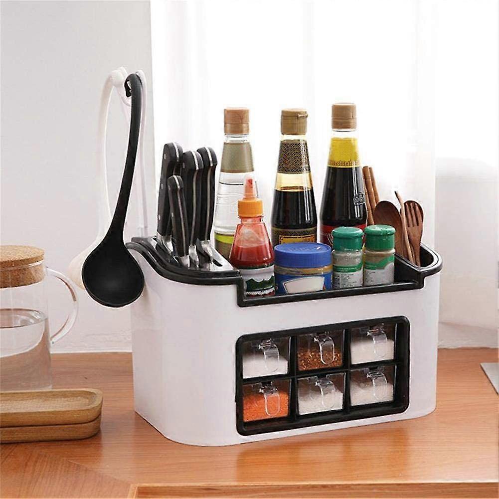 クリエイティブホームシーズニングボトル収納ラック+ブラシ-K