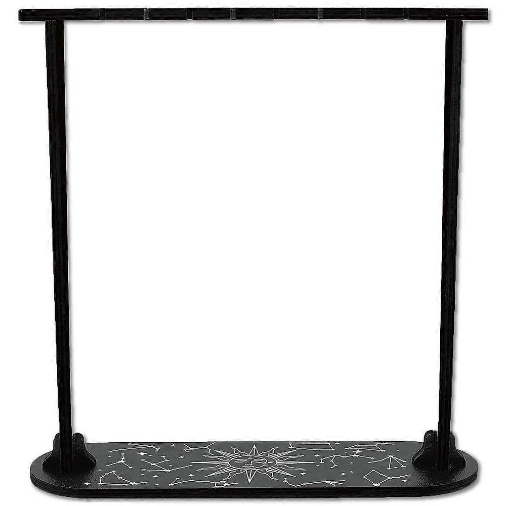 Sun Pendulum Display Stand Black Wooden Crystal Display Holder Ursa Major Oval Divination Pendulum Storage Rack Witch Decor Incense Rack Shelf for Wit
