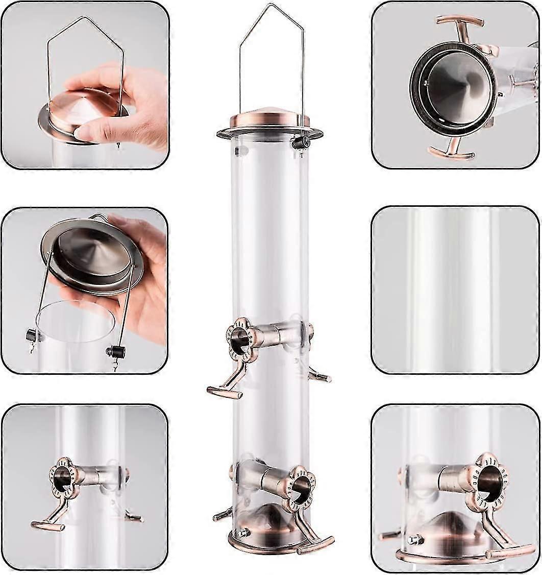 Tube Bird Feeder For Outside Hanging Tubular Wild Bird Feeder