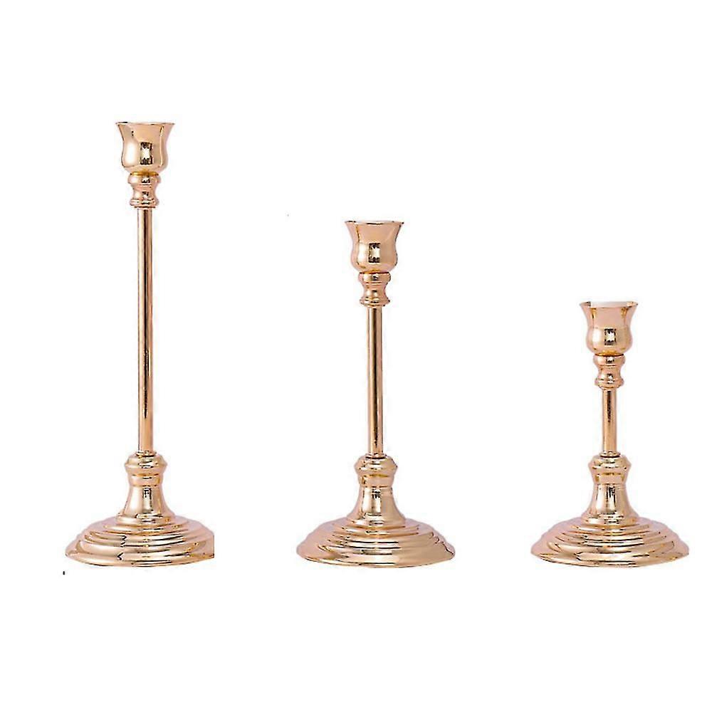 Taper Kerzenhalter Set mit 3 goldenen Kerzenhaltern Vintage Modern Dekoratives Geschenk