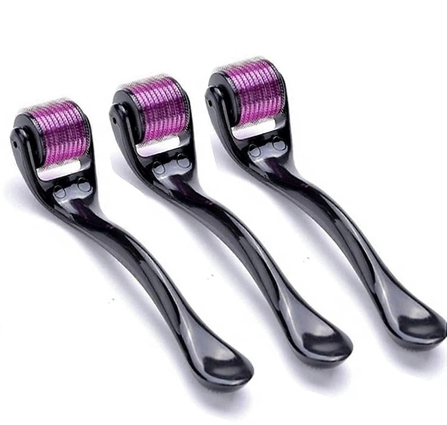 3 Packs Derma Microneedle Roller For Face Body - 540 Titanium Microneedle Roller For Home Use