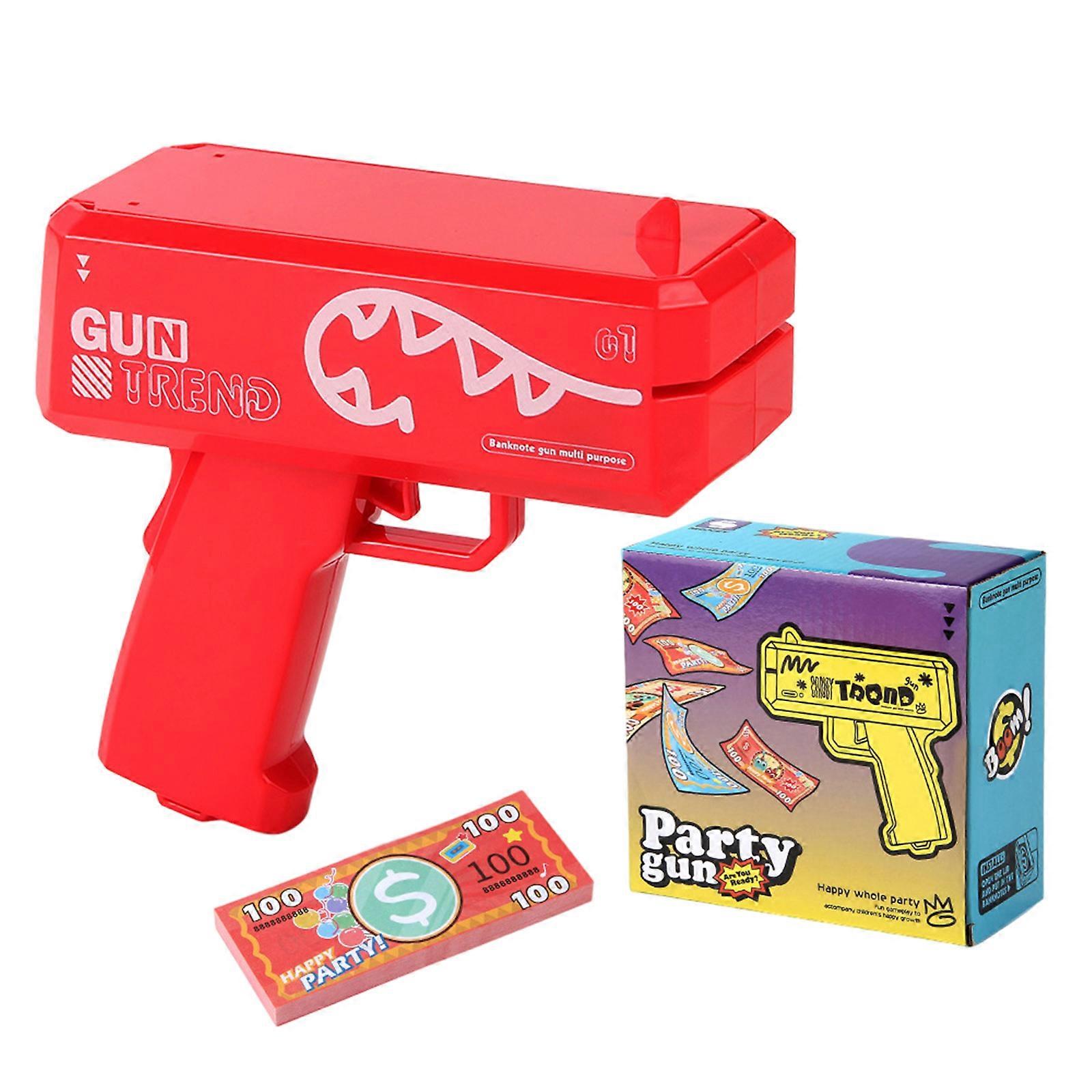 Interactive Handheld Money Shooter Entertaining Cash Sprayers Accessory Portable Handheld Money Guns for Party Game Red