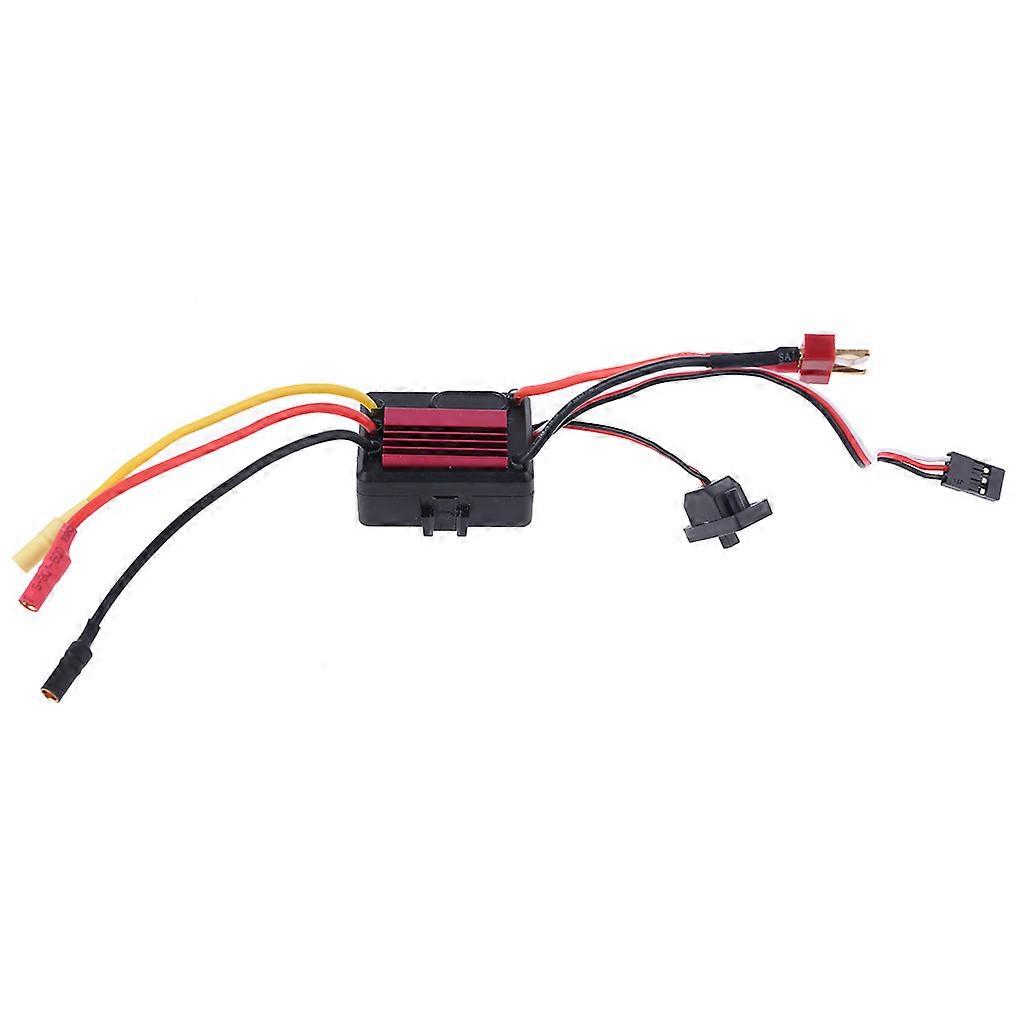 35A Sensorless brushless Motor Speed Controller ESC Waterproof 2-3S Li-po programmable for 1/14 1/16 RC Car Black