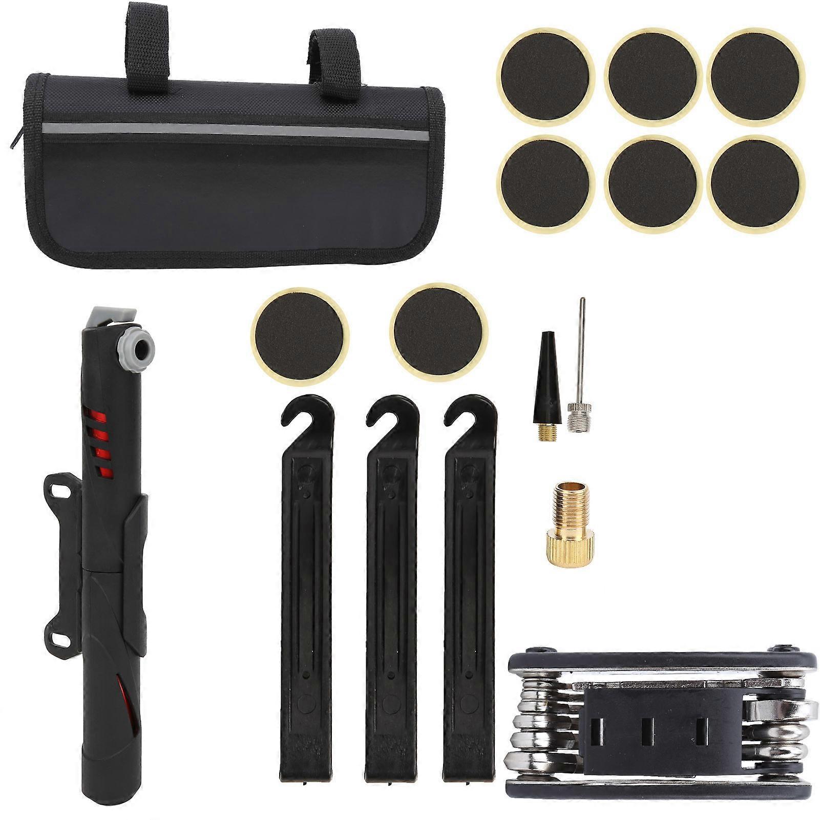 Mountain Bike Multifunction Repair Tool Kit, Mini Pump