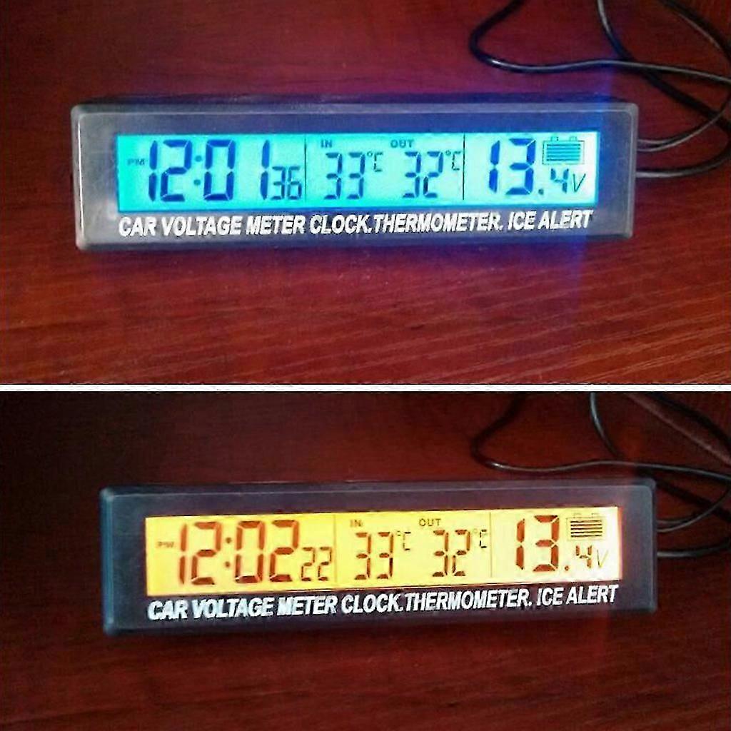 3 in 1 Thermometer Voltmeter Clock for Car Auto Thermometer Voltage Meter Clock
