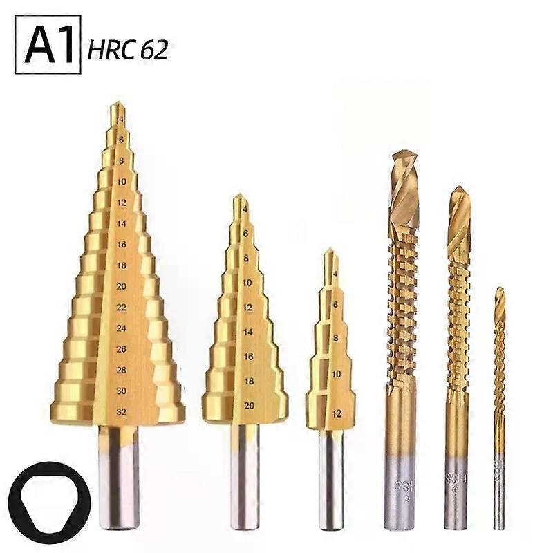 Step Drill Bit Saw Drill Bit Set Titanium 4-12 4-20 4-32Mm Wood Metal Hole Cutter Cone Drills Drilling Tool 3 6 8Mm Twist Drill