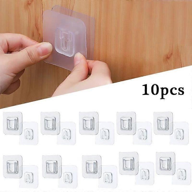 Hooks & RailsDouble Sided Adhesive Wall Hooks 6-10-12pcs Transparent Suction Cup Hook - Type 10pcs
