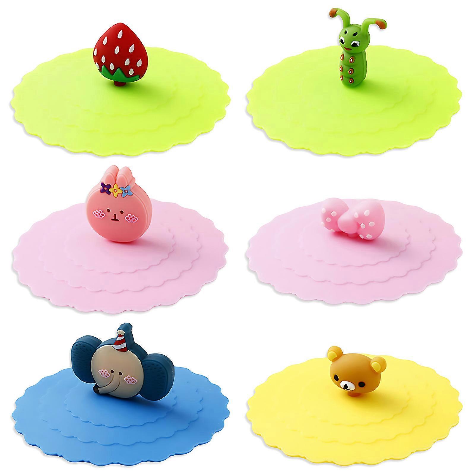 6pcs silicone cup lids