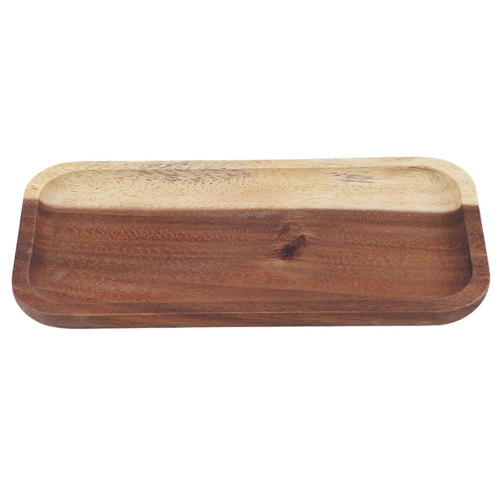 Wooden Rectangle Sushi Serving Tray Plate 25x12.5x2cm Japanese Style Tableware for Home and Restaurant Use