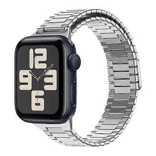 Για Apple Watch SE 2023 44mm μπαμπού μαγνητικό μεταλλικό λουράκι ρολογιού από ανοξείδωτο ατσάλι