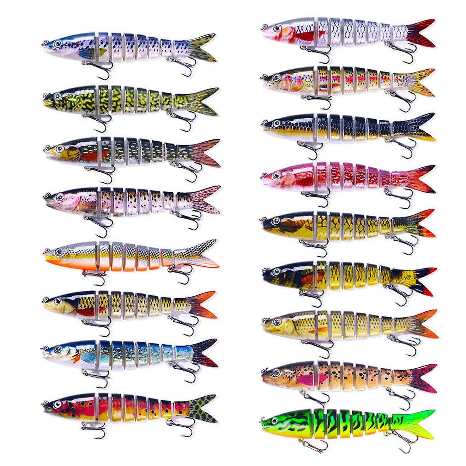 Angelköder Mehrere Abschnitte Köder Angelhaken Salzwasser 3D Künstliche Angelköder Swimbait Wobbler Angelgerät