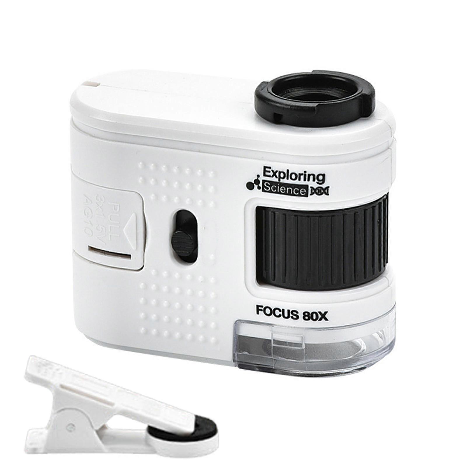 Portable Mini Microscope Handheld Microscope 1000X Magnification with LED Lighting for Jewelry Appraisal & Scientific